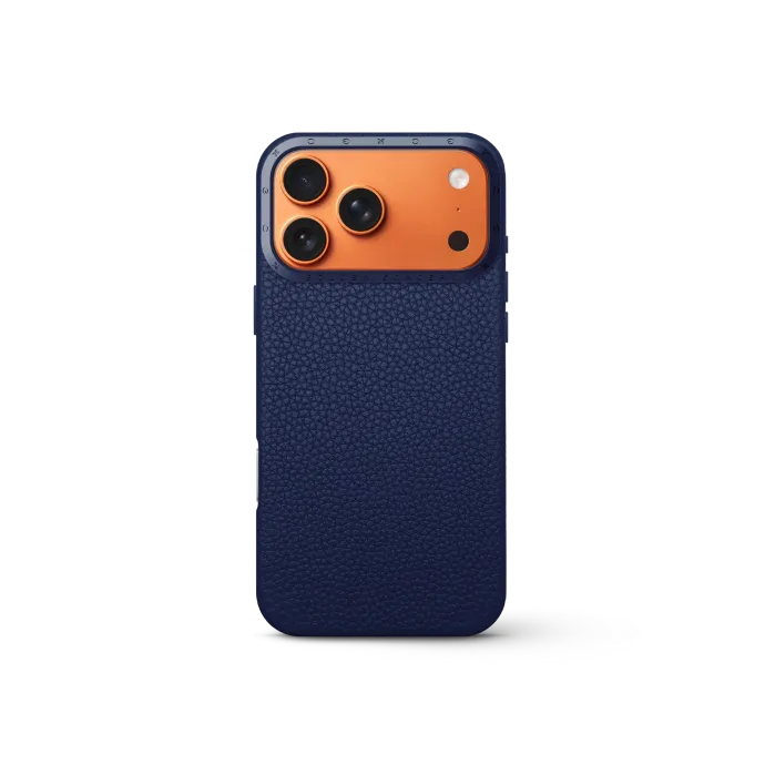 iPhone Case 17 - Full-Grain Leather - Midnight Blue