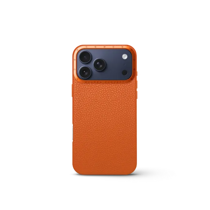 iPhone Case 17 - Full-Grain Leather - Orange