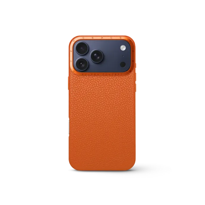 iPhone Case 17 - Full-Grain Leather - Orange