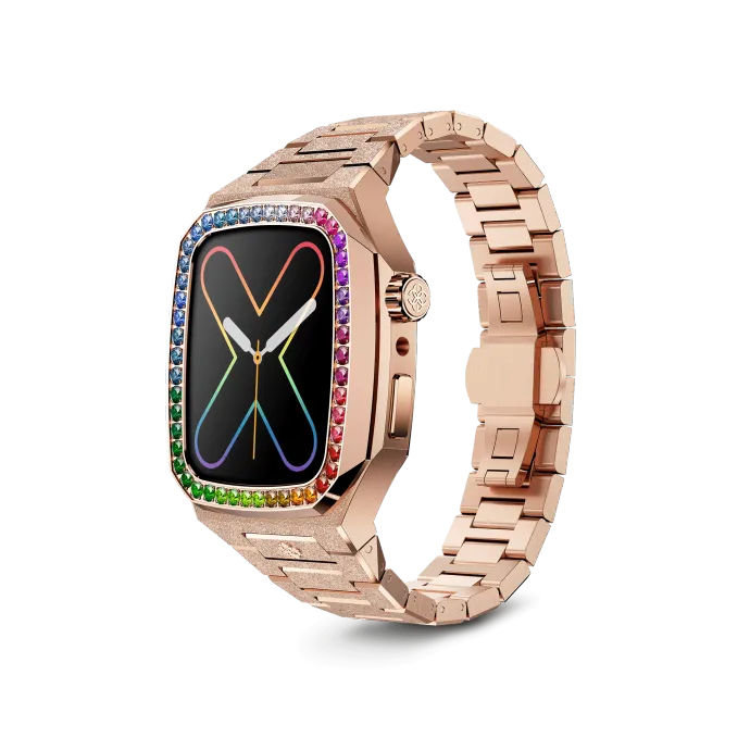 Apple Watch Case / EVF41 - RAINBOW Frosted Rose Gold