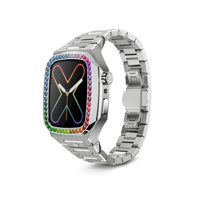Apple Watch Case / EVF41 - RAINBOW Frosted Silver