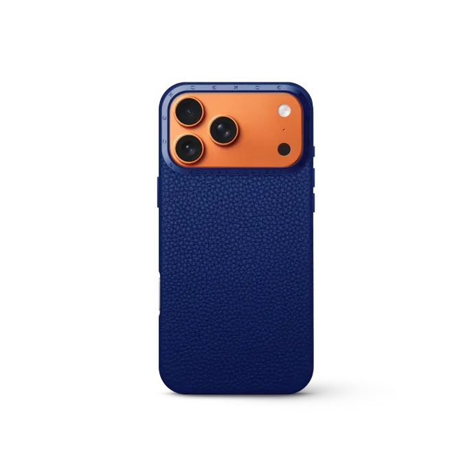 iPhone Case 17 - Full-Grain Leather - Deep Blue