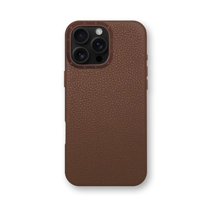 iPhone Case 16 / Full-Grain Leather - Chestnut