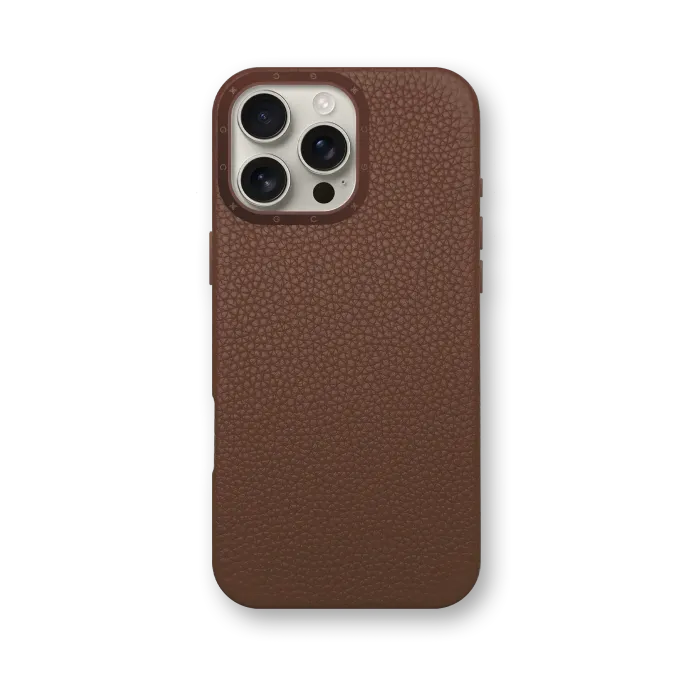 iPhone Case 16 / Full-Grain Leather - Chestnut