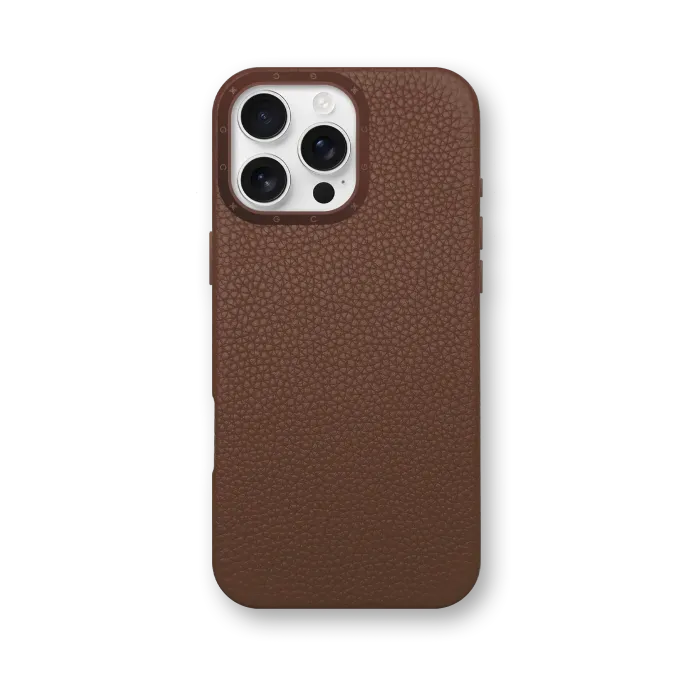 iPhone Case 16 / Full-Grain Leather - Chestnut