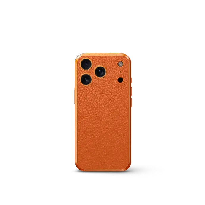 iPhone Case 17 / Magnetic Shield - Full-Grain Leather - Orange