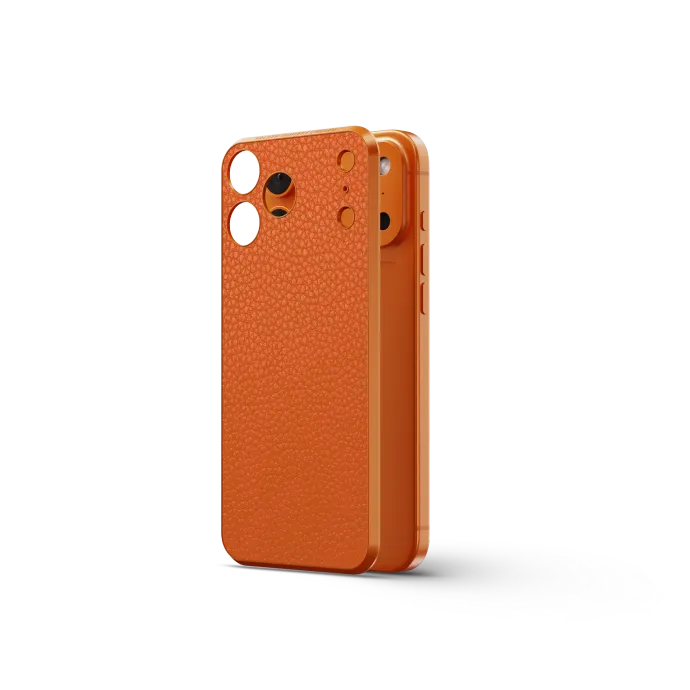 iPhone Case 17 / Magnetic Shield - Full-Grain Leather - Orange