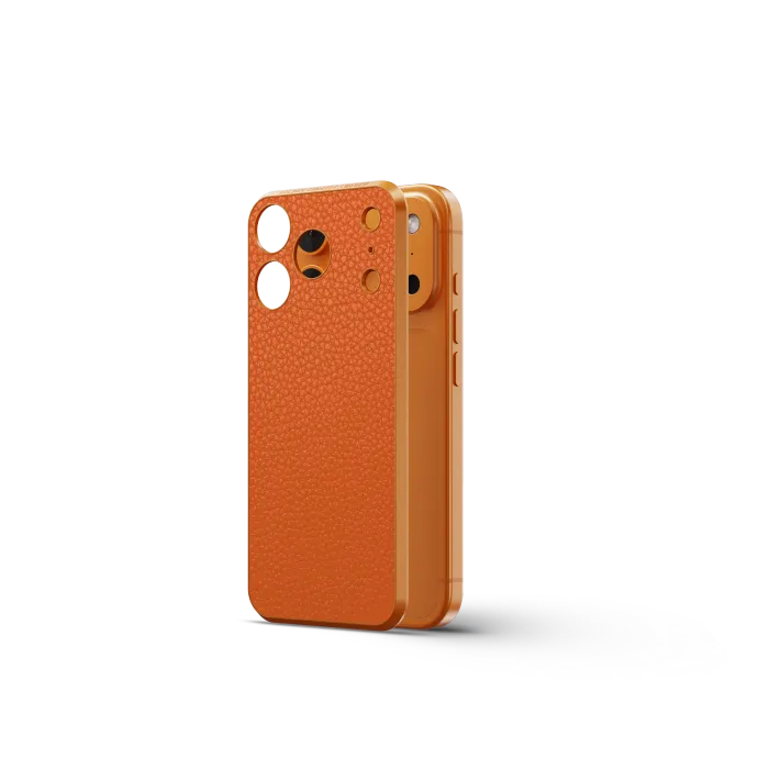 iPhone Case 17 / Magnetic Shield - Full-Grain Leather - Orange