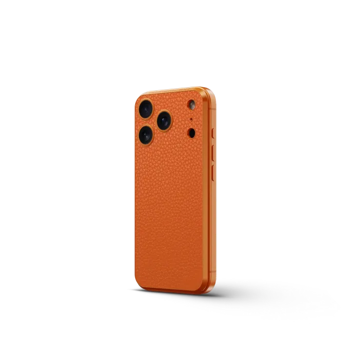 iPhone Case 17 / Magnetic Shield - Full-Grain Leather - Orange