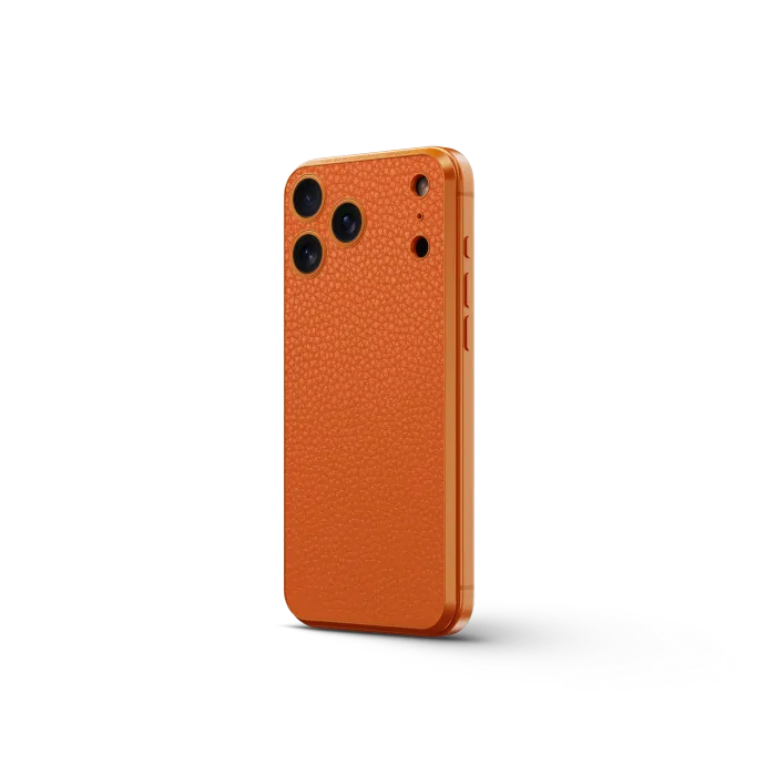 iPhone Case 17 / Magnetic Shield - Full-Grain Leather - Orange