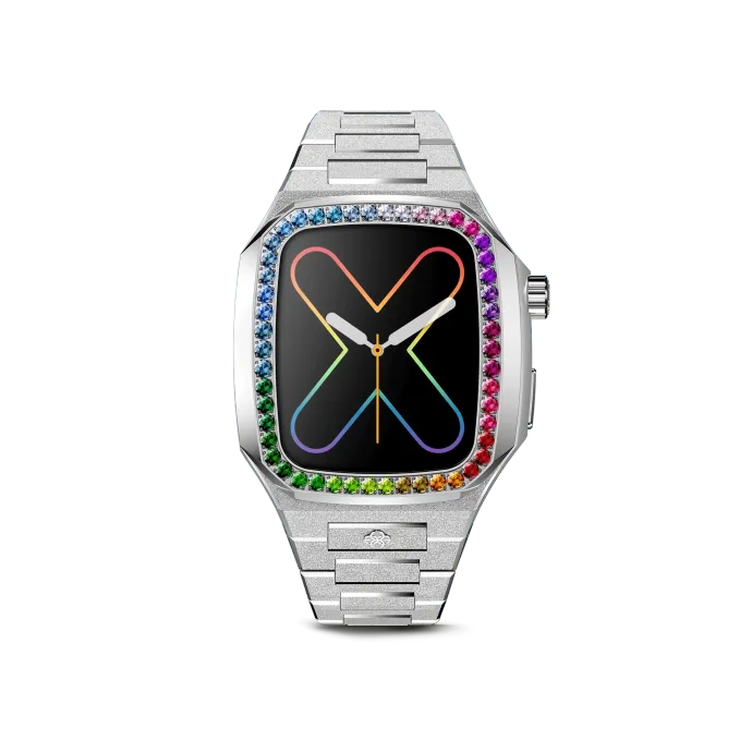 Apple Watch Case / EVF45 - RAINBOW Frosted Silver
